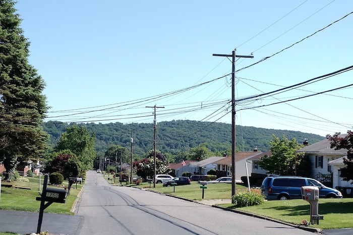 Distant mountains visible on my walk home. 