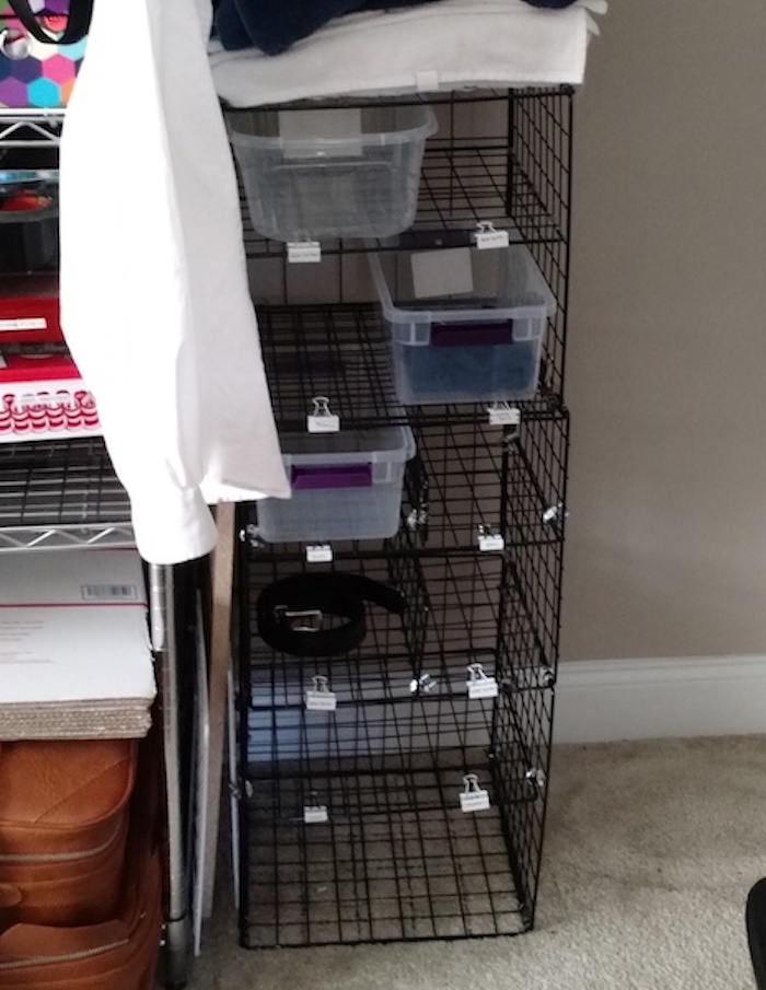  shelf made from wire storage cubes