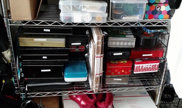  shelf made from wire storage cubes